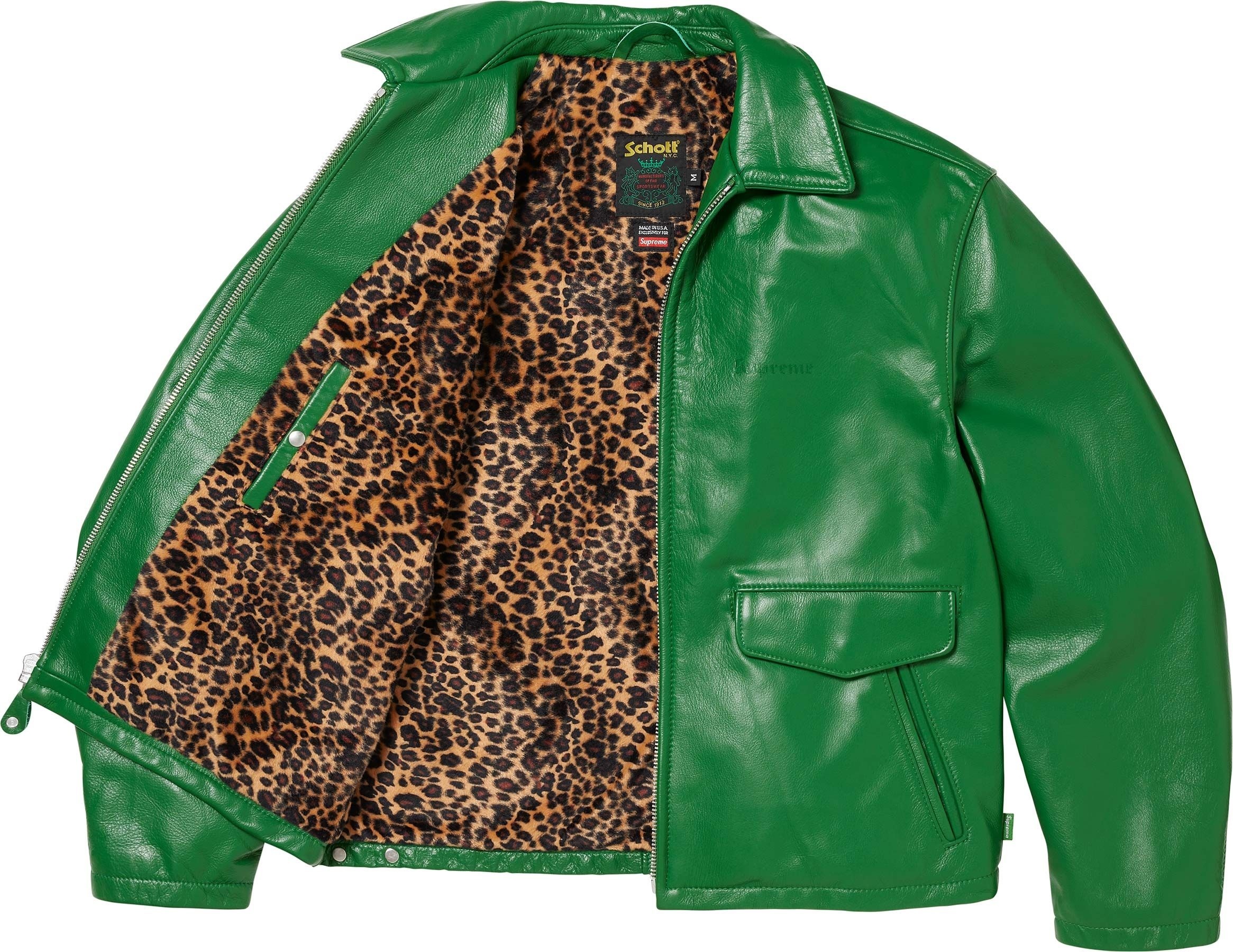 Supreme®/Schott® Leather Racer Jacket view 9